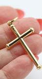 Genuine 18ct 18kt 750 Yellow Gold Hollow Cross Pendant -Free Express Post