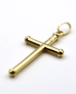 Genuine 18ct 18kt 750 Yellow Gold Hollow Cross Pendant -Free Express Post