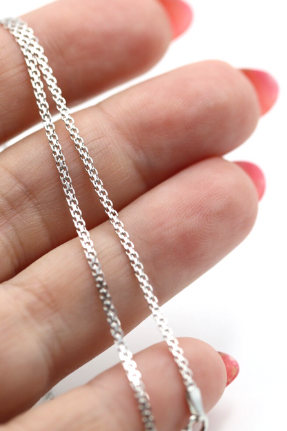 Genuine 18ct 18K White Gold Cable Chain Necklace 2.2 grams 45cm