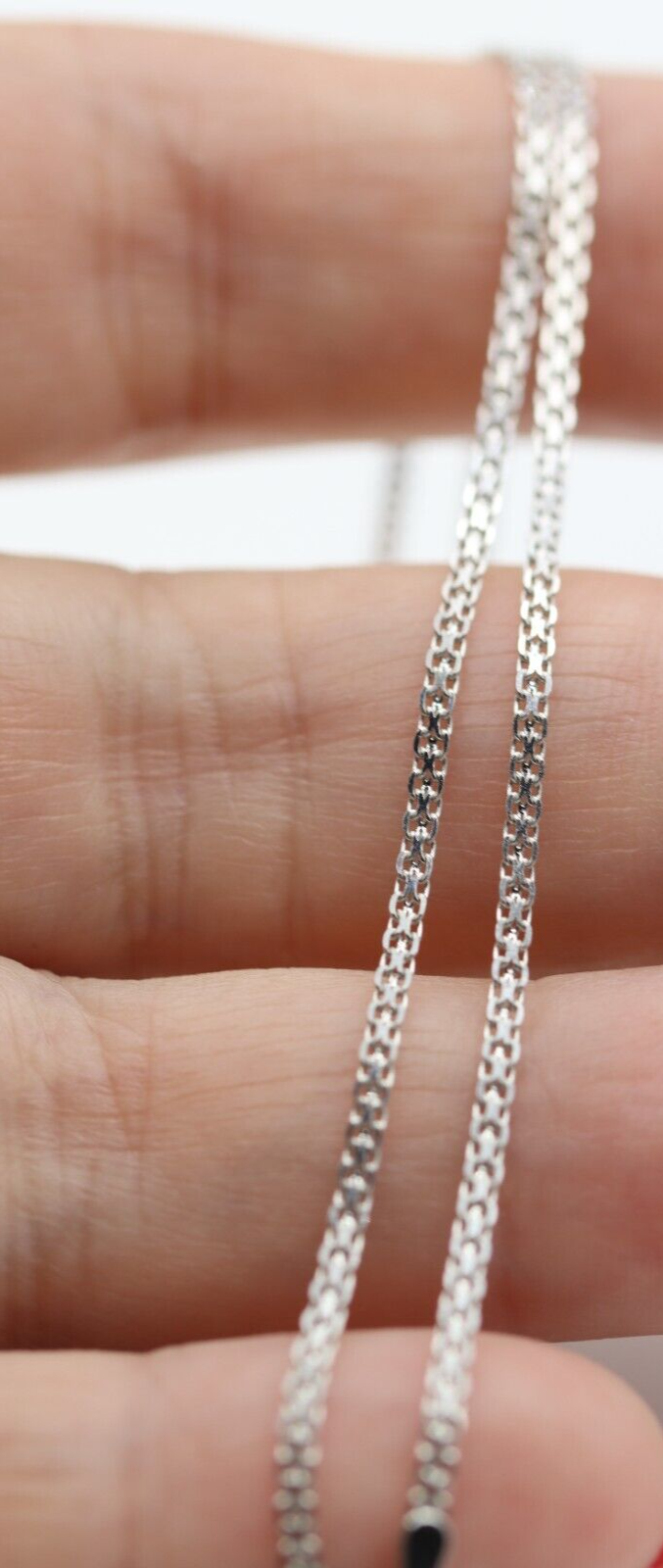 Genuine 18ct 18K White Gold Cable Chain Necklace 2.2 grams 45cm