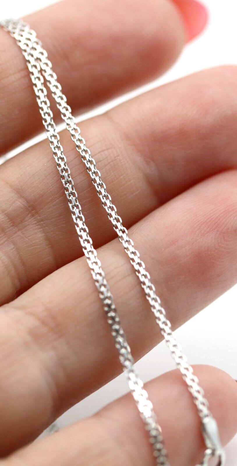 Genuine 18ct 18K White Gold Cable Chain Necklace 2.2 grams 45cm