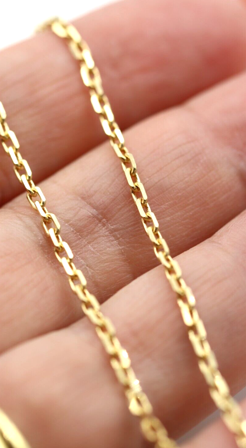 55cm 18ct 18K 750 Gold Yellow Gold Cable Necklace Chain 6.5g