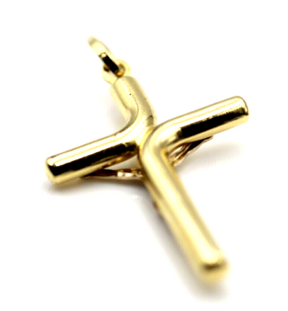 Genuine 18ct 18kt 750 Yellow Gold Hollow Crucifix Cross Pendant