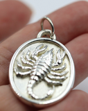 Genuine Sterling Silver 925 Large Solid Oval Scorpion Pendant *Free Express Post
