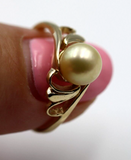 Size N Genuine New 9ct Yellow Gold 7mm Pearl Ring *Free Express Post In Oz