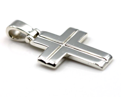 Kaedesigns, Genuine Solid New Sterling Silver Large Plain Cross Pendant