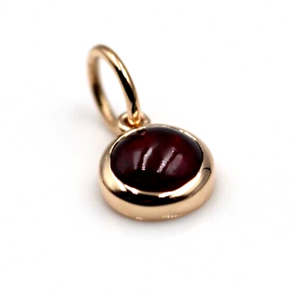 Genuine 9ct 9k Yellow, Rose or White Gold Cabochon Garnet Pendant / Charm