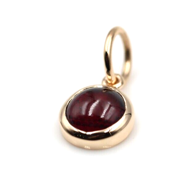 Genuine 9ct 9k Yellow, Rose or White Gold Cabochon Garnet Pendant / Charm