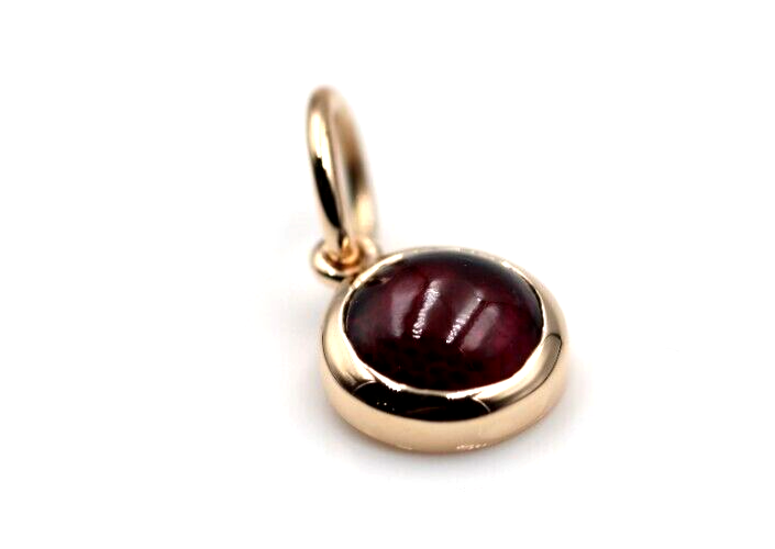 Genuine 9ct 9k Yellow, Rose or White Gold Cabochon Garnet Pendant / Charm