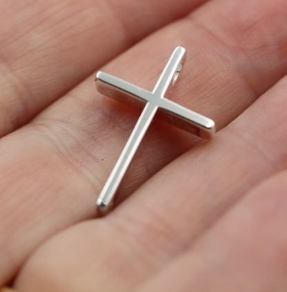 Genuine Solid Sterling Silver 925 Plain Cross Pendant