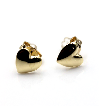 Kaedesigns New 9ct 9Kt Solid Yellow, Rose or White Gold Stud Small Heart Earrings