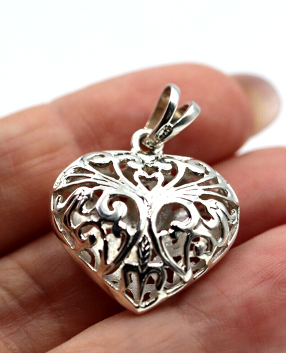 Kaedesigns Genuine New Sterling Silver Filigree Heart Pendant