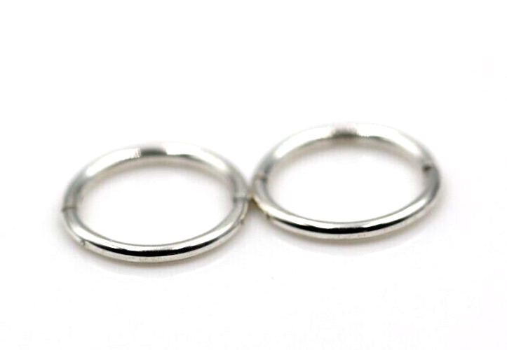 Genuine Sterling Silver 925 Sleepers Hinged Hoops Earrings Plain 10mm