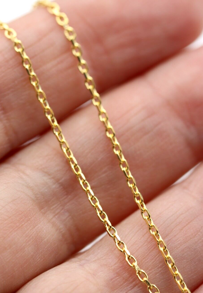 Genuine 9ct Yellow Gold Belcher Diamond Cut Cable Chain Necklace 45cm or  50cm