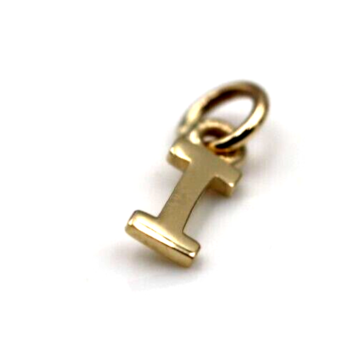 Genuine 9ct 9kt Tiny Very Small Yellow, Rose or White Gold Initial Pendant /Charm I