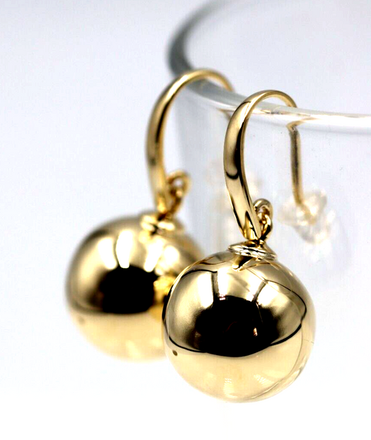 Kaedesigns New Genuine Large 9ct 9k Yellow, Rose or White Gold 16mm Ball Earrings