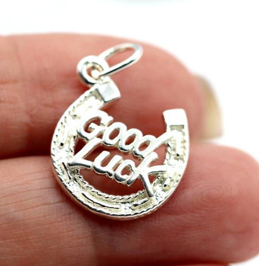 Sterling Silver 925 Lucky Good Luck Horseshoe Pendant Charm