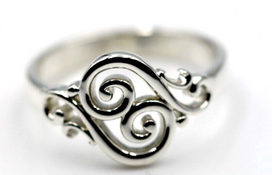 Kaedesigns Sterling Silver Full Solid Filigree Swirl Ring - Choose your size