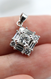 1.45cts 18ct 750 White Gold Princess Cut Diamond Pendant-Free Express Insured Post