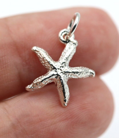 Sterling Silver 925 Lightweight Starfish Charm / Pendant + jump ring