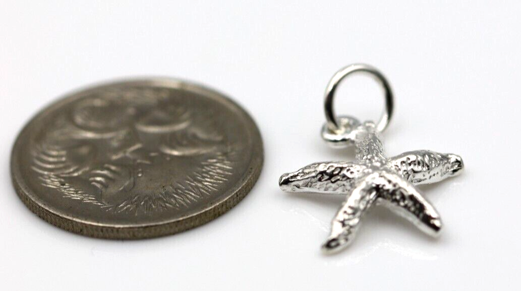 Sterling Silver 925 Lightweight Starfish Charm / Pendant + jump ring