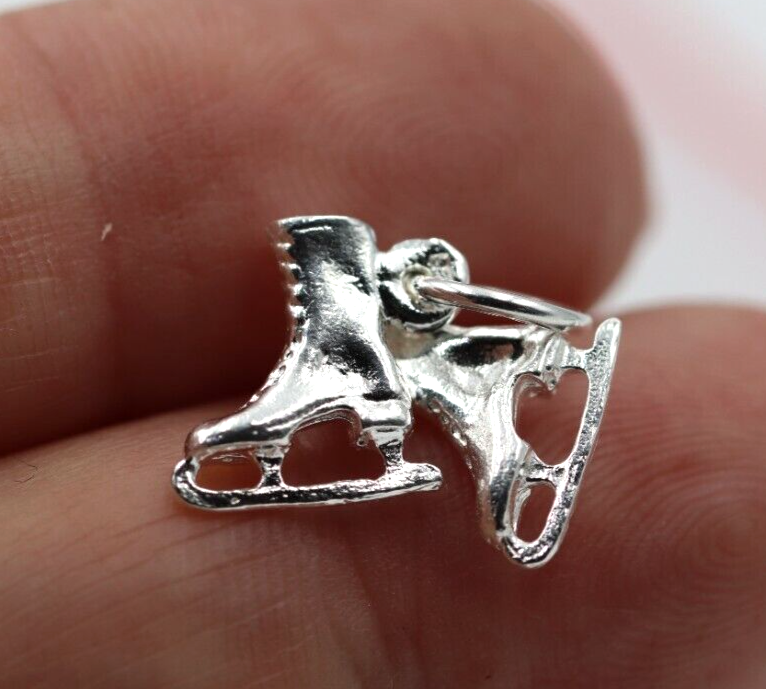 Kaedesigns New Sterling Silver Lightweight Ice Skates Pendant Charm