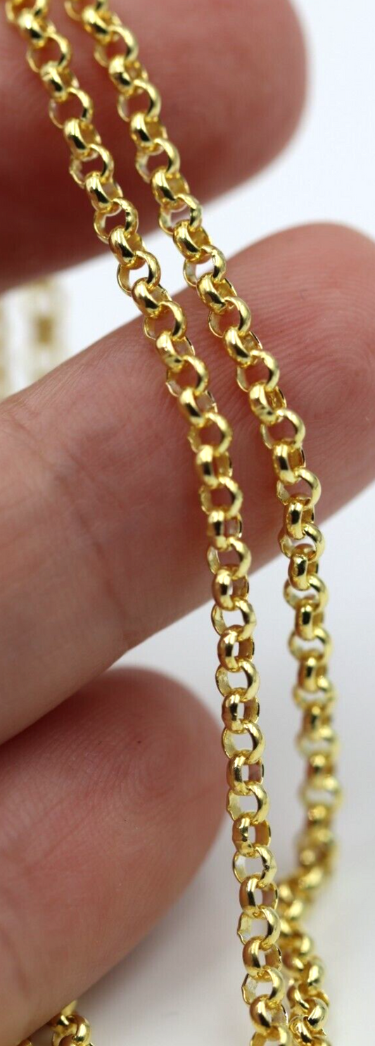 Sterling Silver Yellow Gold Triple Plated 60cm Belcher Chain Necklace