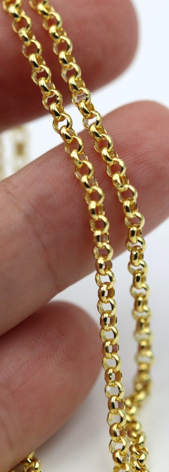 Sterling Silver Yellow Gold Triple Plated 60cm Belcher Chain Necklace -Free post