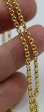 Sterling Silver Yellow Gold Triple Plated 60cm Belcher Chain Necklace -Free post