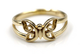 Genuine Solid 9ct White Or Rose Or Yellow Gold Butterfly Ring Choose Your Size