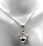 Sterling Silver 925 Spinner Plain Ball Pendant + 50cm Curb Necklace-Free Post