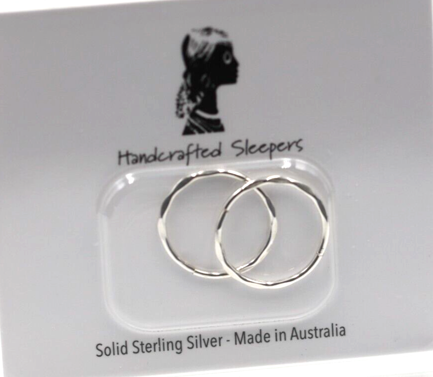 Genuine Sterling Silver 925 Sleepers Faceted Hinged Earrings 12mm