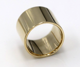 Size O Heavy 9ct Yellow, Rose or White Gold Full Solid 16mm Wide Flat Profile Band Cigar Ring