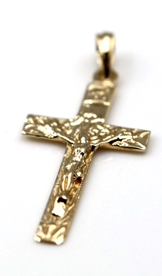 Genuine 9ct 9k Rose Or Yellow Or White Gold Crucifix Cross Pendant