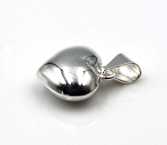 Genuine New Sterling Silver 925 Small Puffy Bubble Heart Pendant