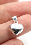 Genuine New Sterling Silver 925 Small Puffy Bubble Heart Pendant -Free post
