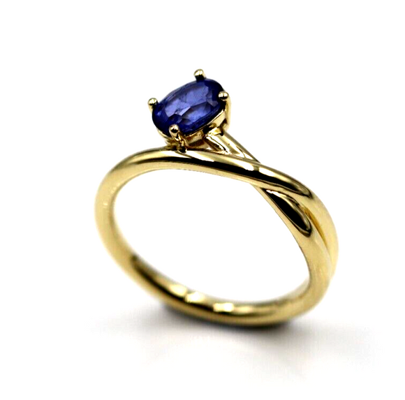 Kaedesigns New Genuine 18ct Yellow, Rose or White Gold Ceylon Blue Sapphire Twist Dress Ring