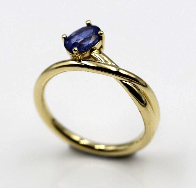 Kaedesigns New Genuine 18ct Yellow, Rose or White Gold Ceylon Blue Sapphire Twist Dress Ring