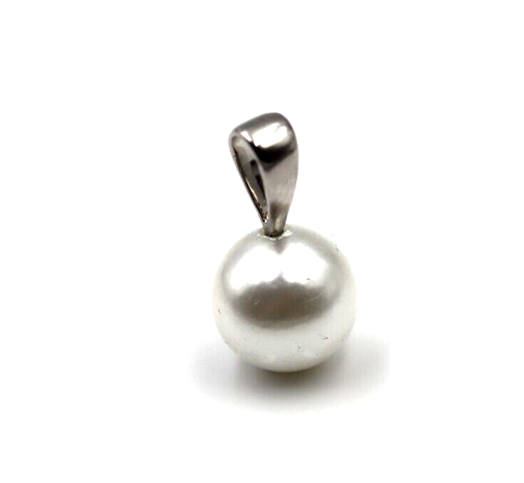 Genuine Sterling Silver 925 10mm Freshwater Shell Pearl Pendant