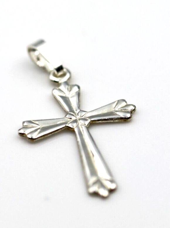 Genuine Brand New Fine Silver 999 Fancy Crucifix Cross 26mm x 16mm -Free Post