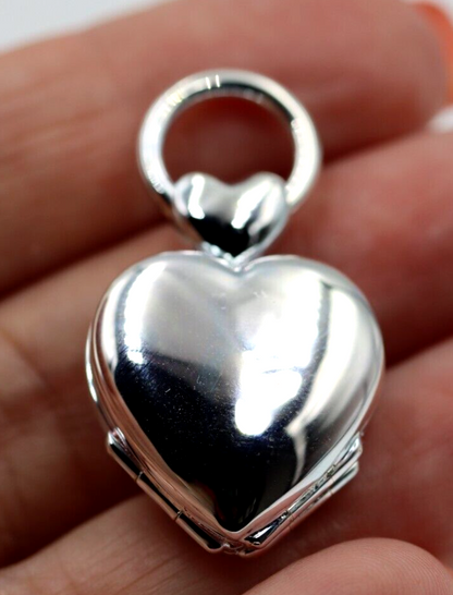 Heavy Sterling Silver 925 Locket 4 photos Family Heart Locket- Free Express Post