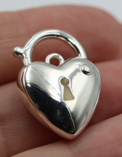 Kaedesigns Sterling Silver 925 Bubble Heart Padlock Pendant 18mm