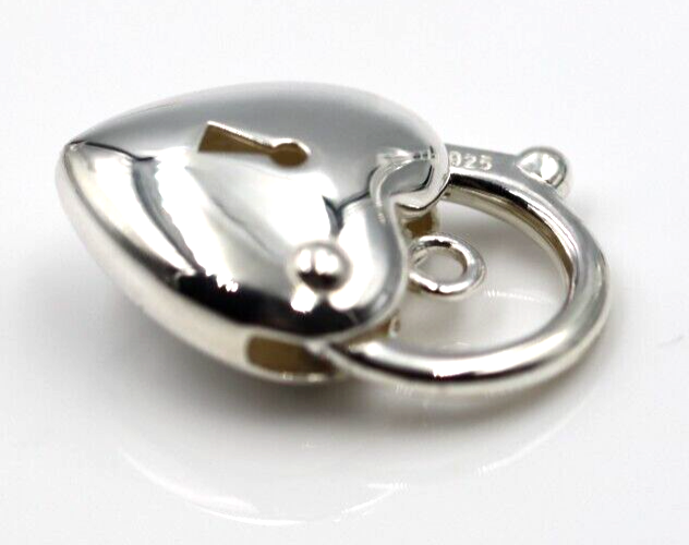 Kaedesigns Sterling Silver 925 Bubble Heart Padlock Pendant 18mm