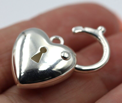 Kaedesigns Sterling Silver 925 Bubble Heart Padlock Pendant 18mm