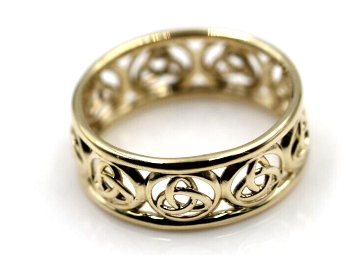 Kaedesigns Full Solid 9ct 9kt Yellow, Rose or White Gold Wide Celtic Weave Ring 514