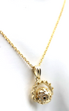 Genuine 9ct 9k Yellow Gold 45cm Cable Necklace Chain + Spinner Pendant-Free Post