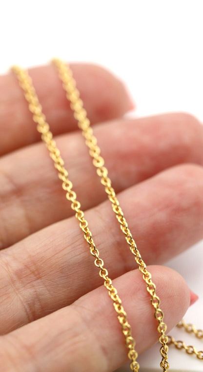 9ct Yellow Gold Belcher Cable Chain Necklace 65cm 3.57grams -Free Express Post