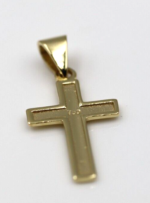 Kaedesigns New Genuine 18ct 750 Yellow, Rose or White Gold Plain Cross Pendant