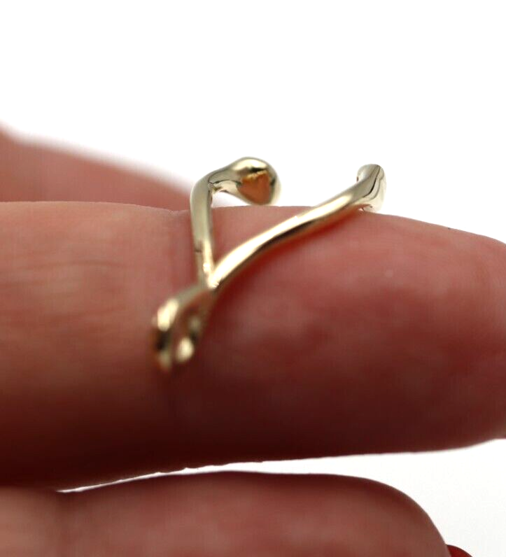 Genuine 9ct Yellow, Rose or White Gold Solid Wishbone Wish Bone Pendant Or Charm