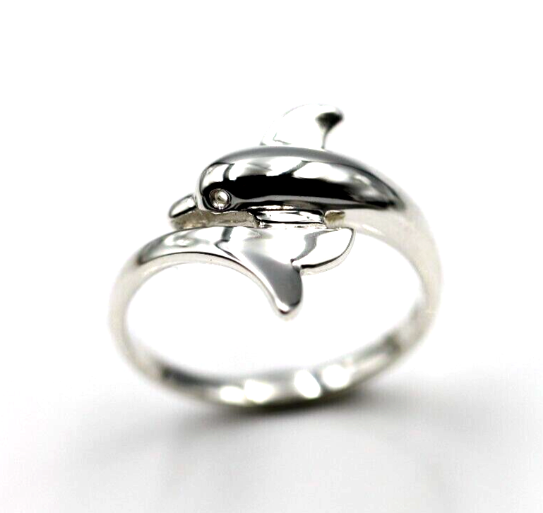 Genuine New 9ct Yellow or Rose or White Gold or Sterling Silver Dolphin Ring